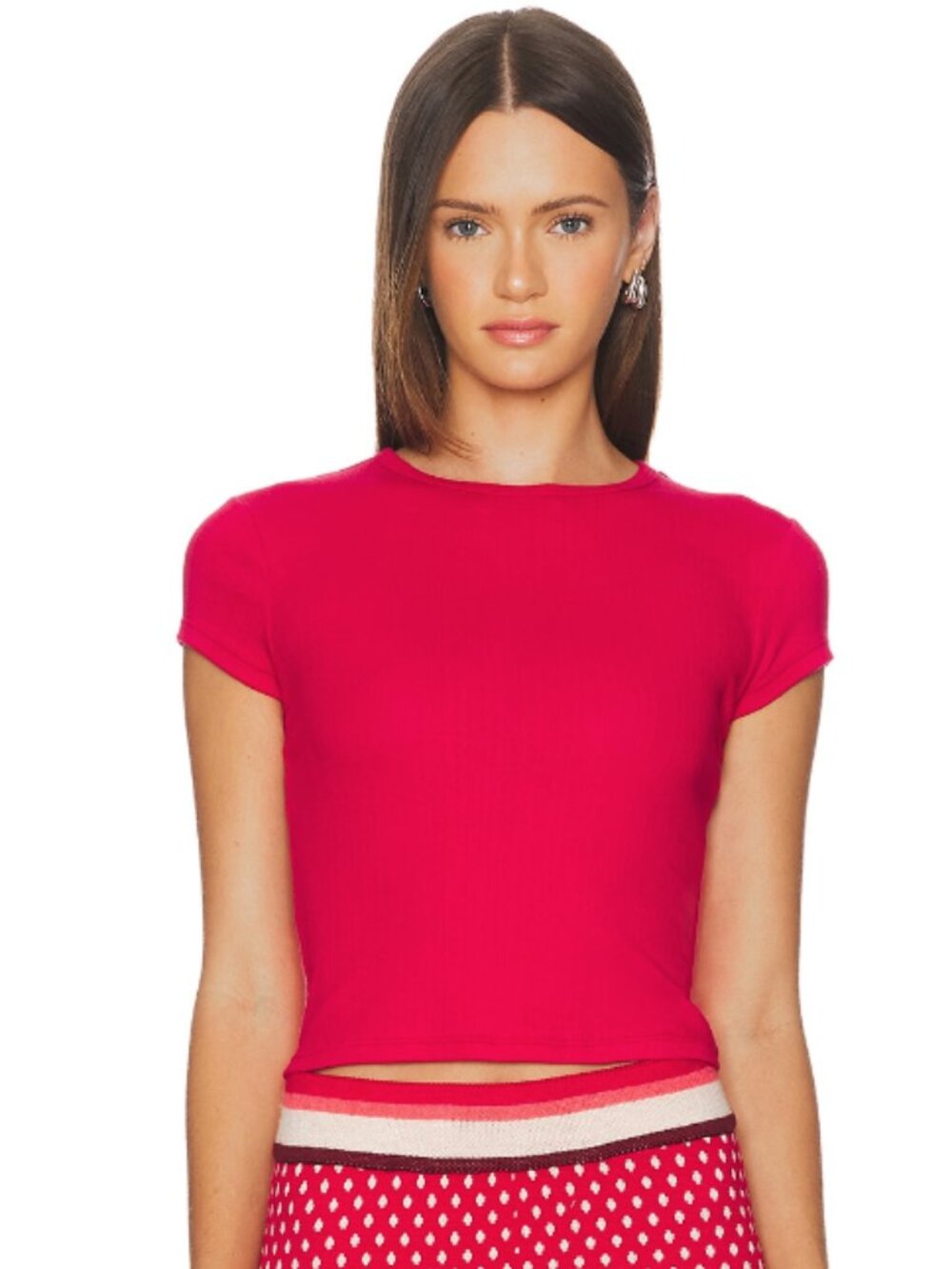 Free People Intimately Red Cropped Crewneck Tee - NWT $38 MSRP